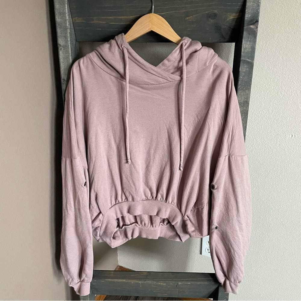 Young Fabulous & Broke Raissa Pink Batwing Hooded Sweatshirt Size M/L